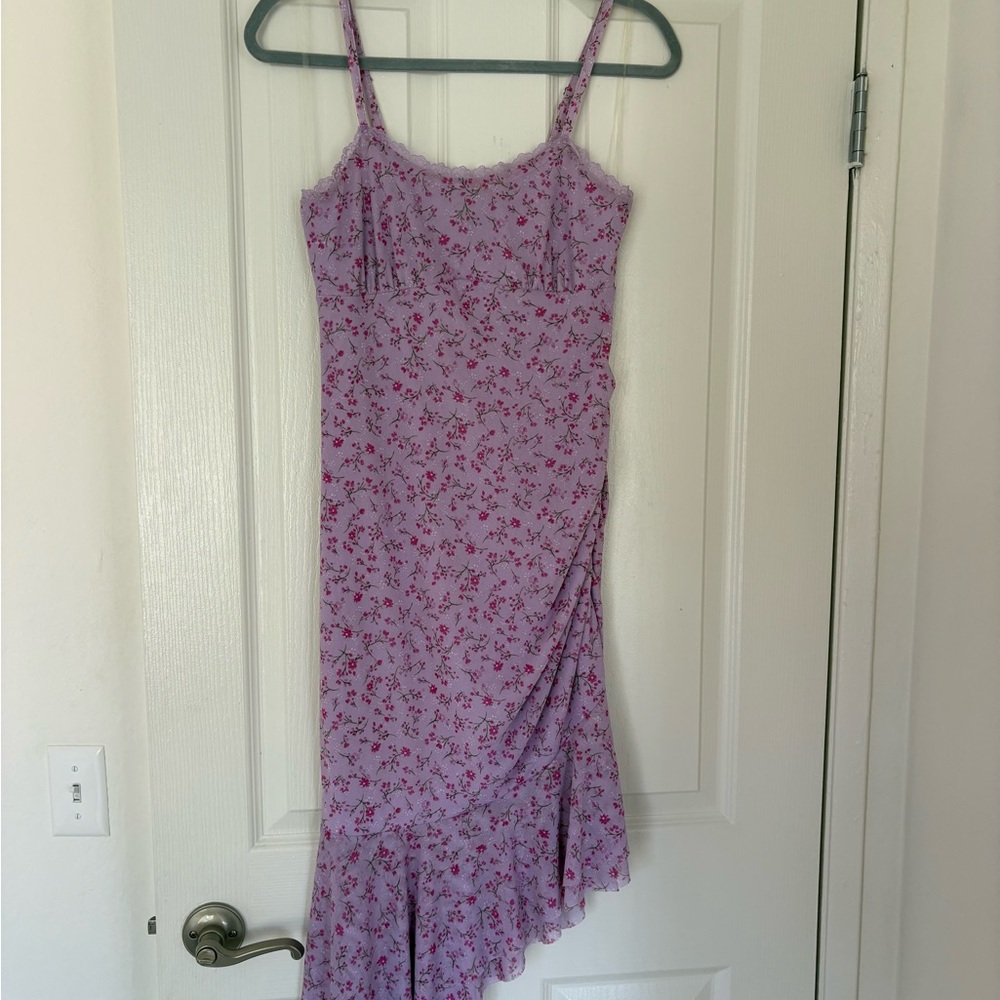 Wild Fable Lavender Floral Asymmetrical Dress